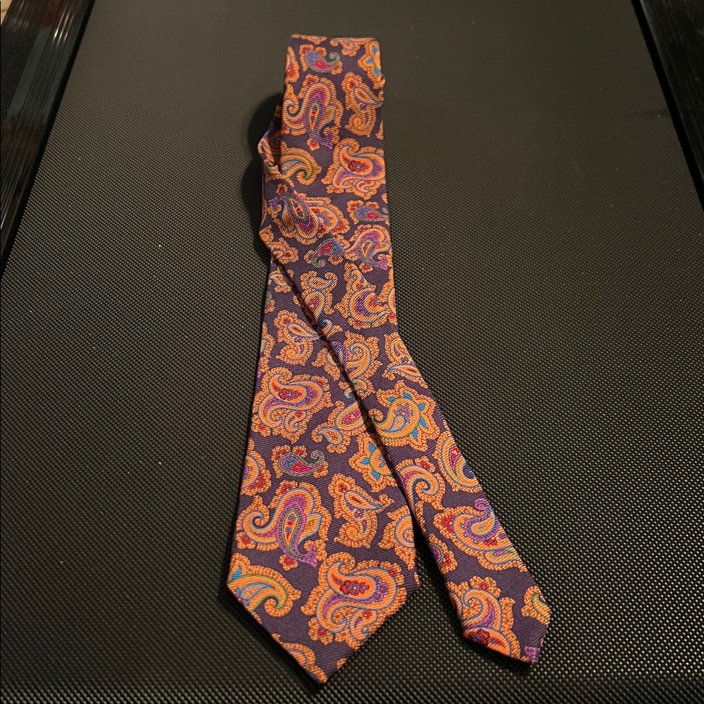 Etro Milano 100% Silk Paisley Patterned Tie